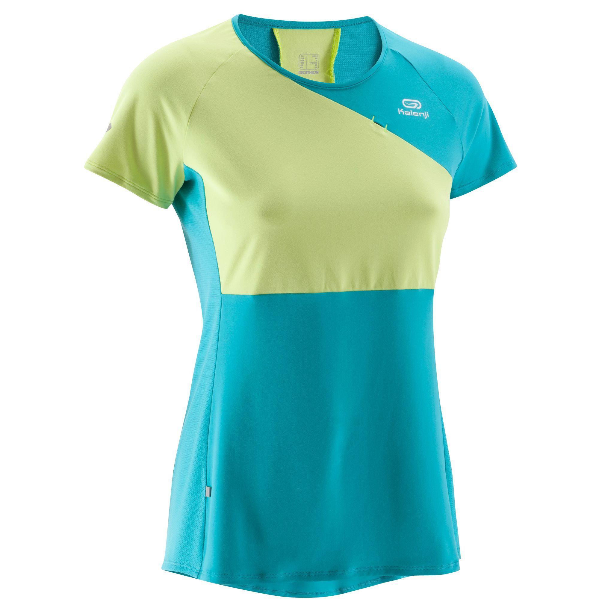 KALENJI Eliofeel Women's Running T-Shirt - Yellow/Green