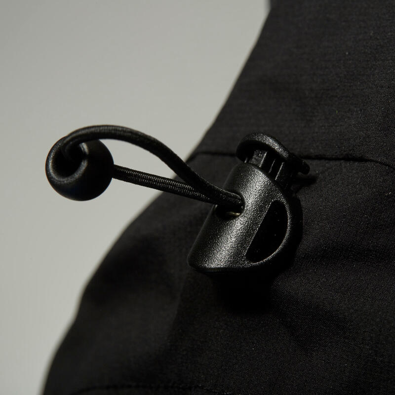 Men's Trail Running Waterproof Jacket Black/White KALENJI Decathlon