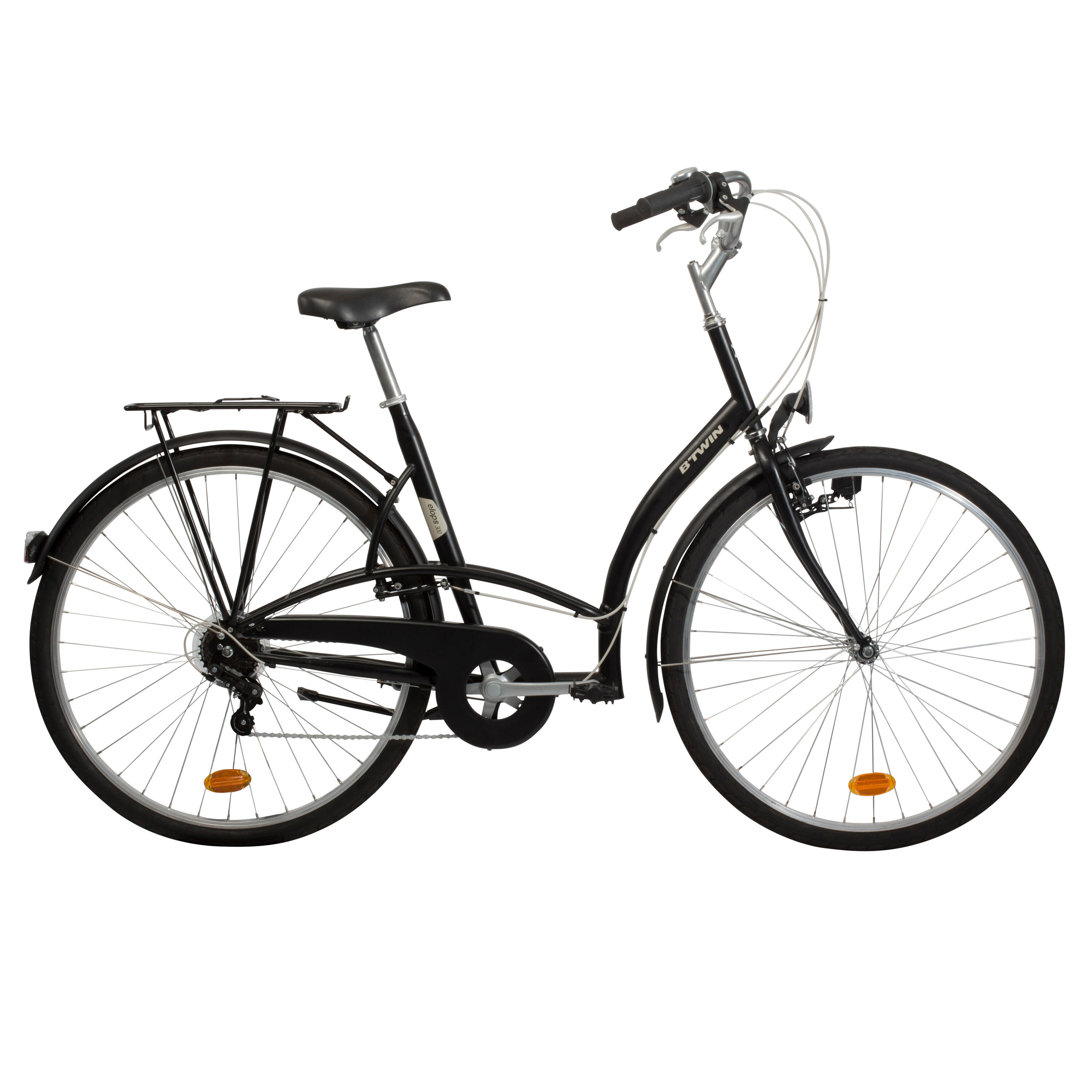 Elops 300 City Bike - Black 1/6