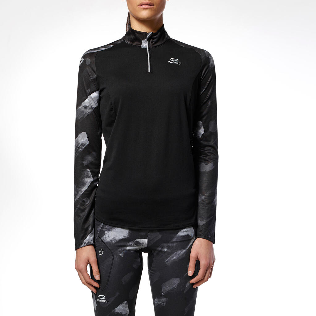 Laufshirt langarm Eliofeel Damen schwarz