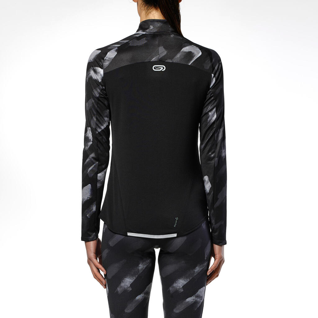 Laufshirt langarm Eliofeel Damen schwarz