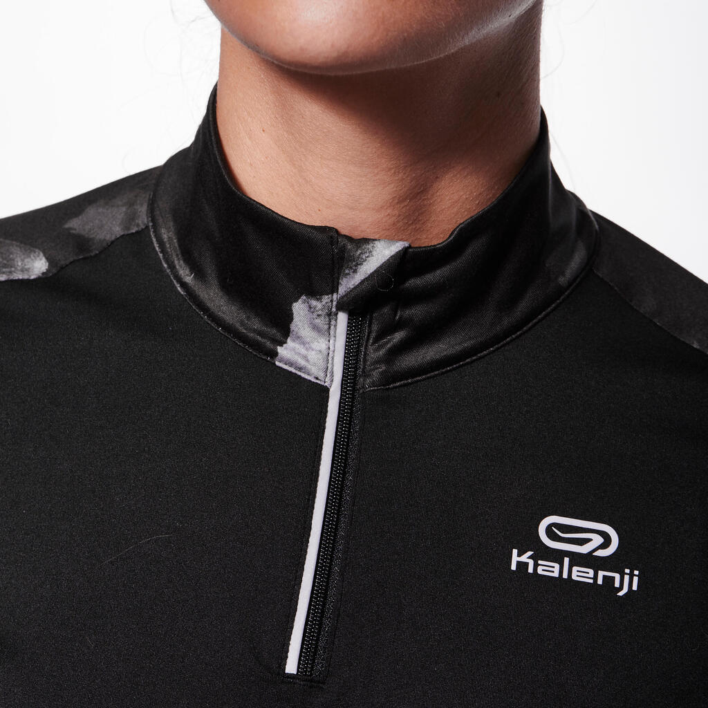 Laufshirt langarm Eliofeel Damen schwarz