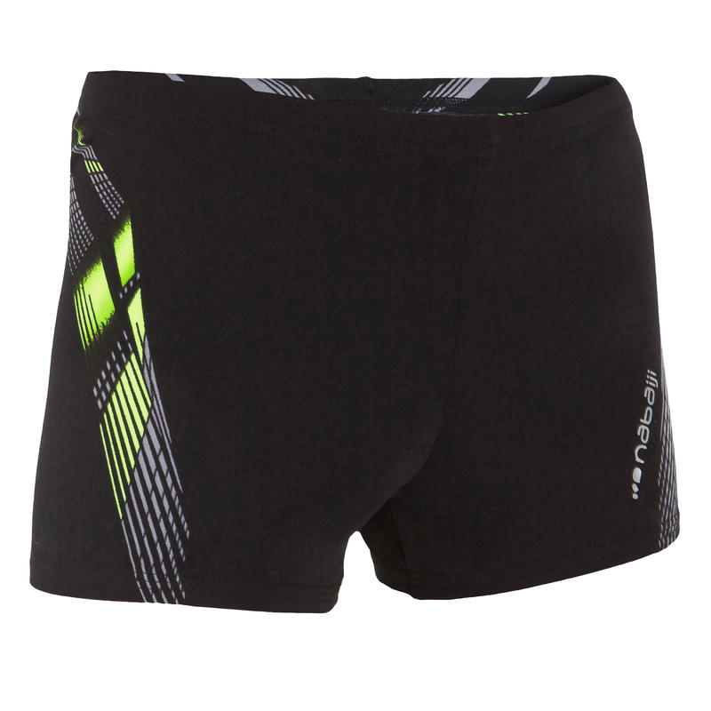 MAILLOT DE BAIN NATATION GARÇON BOXER 500 FIT ADIBO NOIR JAUNE MAILLOT DE BAIN NATATION GARÇON BOXER 500 FIT ADIBO NOIR JAUNE