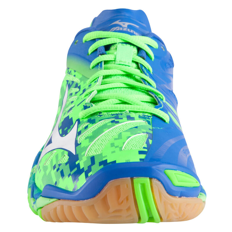 Wave Mirage Adult Handball Shoes Green Blue MIZUNO Decathlon