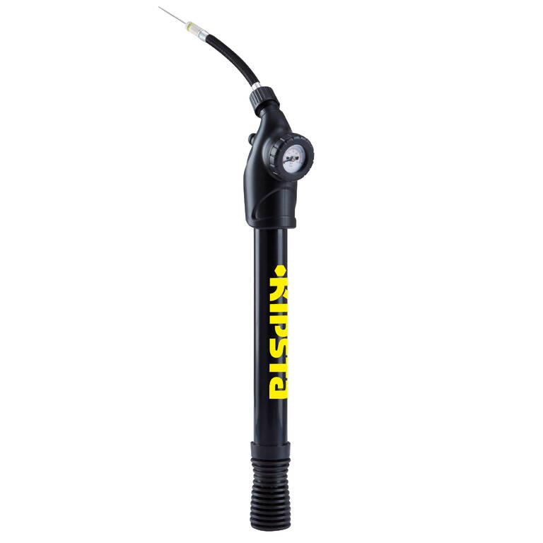 Football Air Pump with Pressure Gauge - Black/Yellow