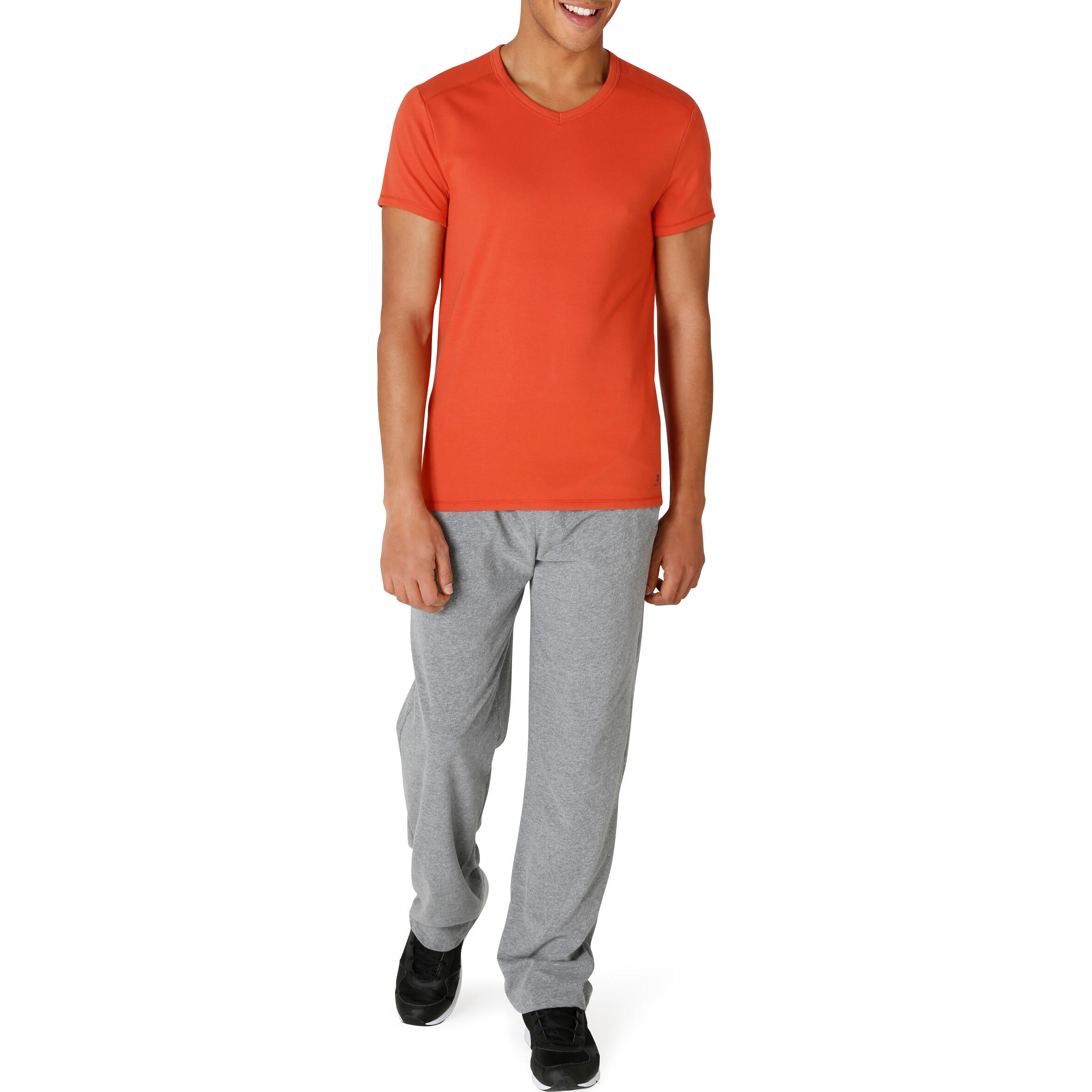 Active Short-Sleeved Slim-Fit Fitness T-Shirt - Dark Orange 12/14
