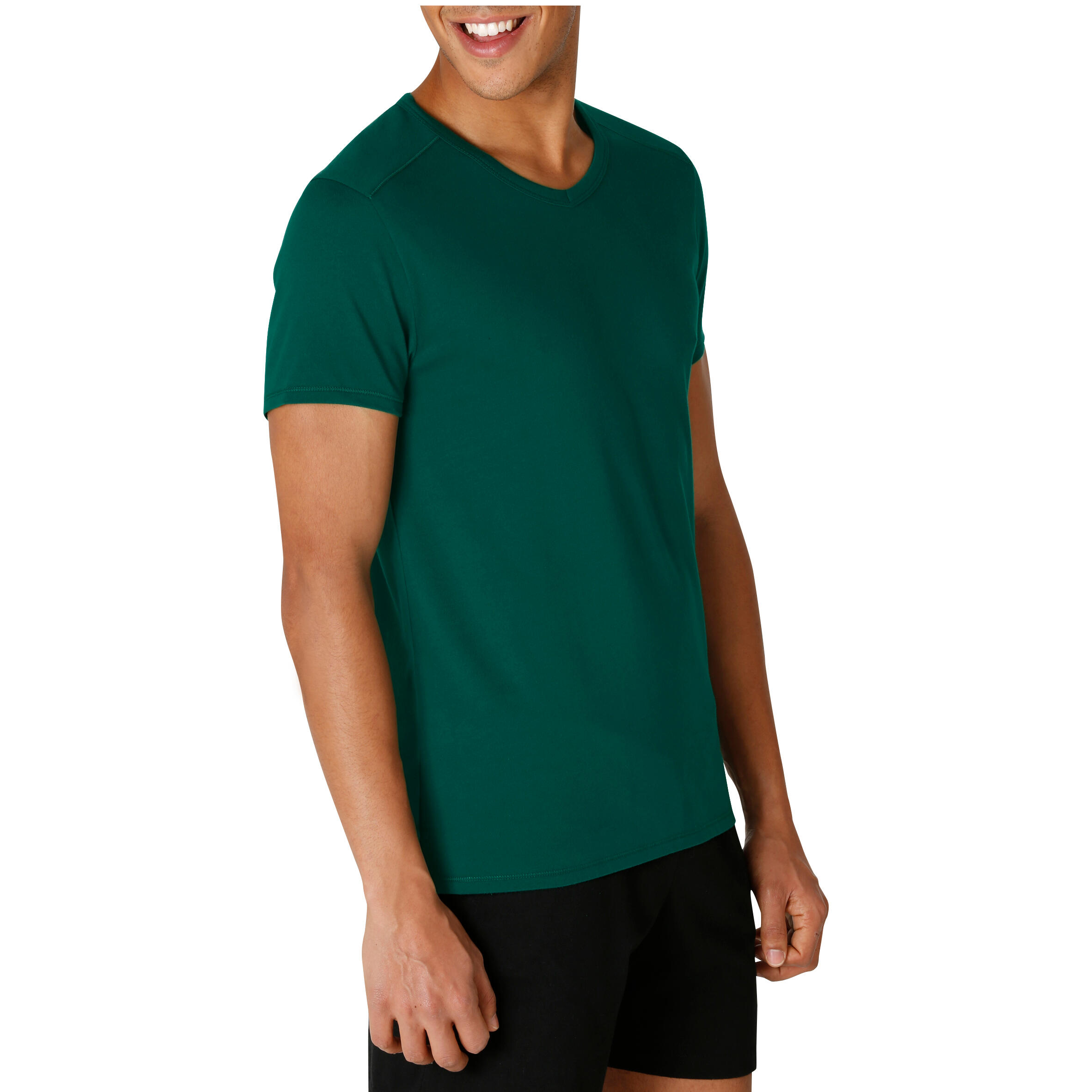 Active Short-Sleeved Slim-Fit Fitness T-Shirt - Dark Green 3/13