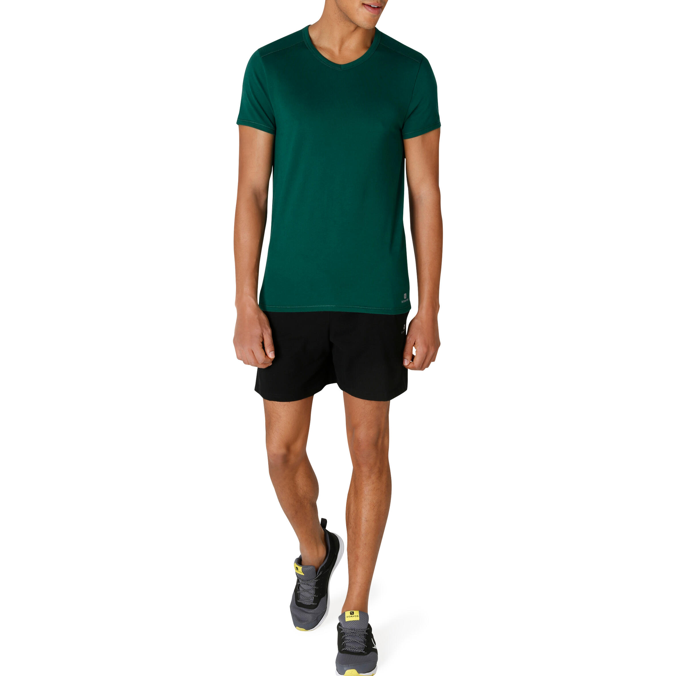 Active Short-Sleeved Slim-Fit Fitness T-Shirt - Dark Green 12/13