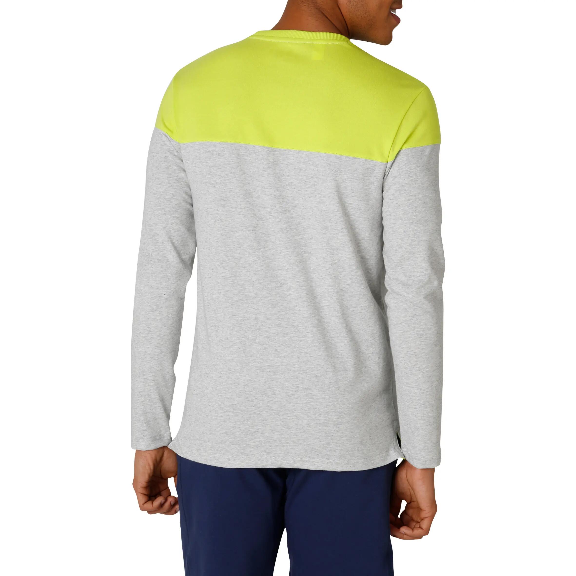 Active Team Long-Sleeved Fitness T-Shirt - Grey/Yellow 4/16