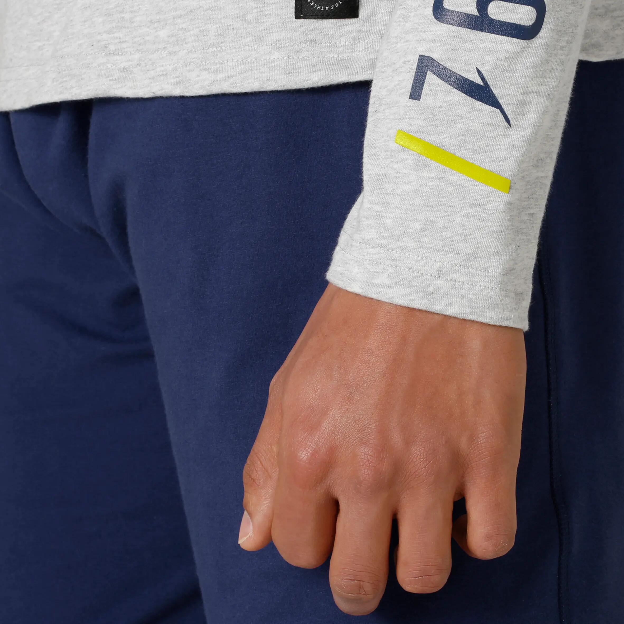Active Team Long-Sleeved Fitness T-Shirt - Grey/Yellow 11/16
