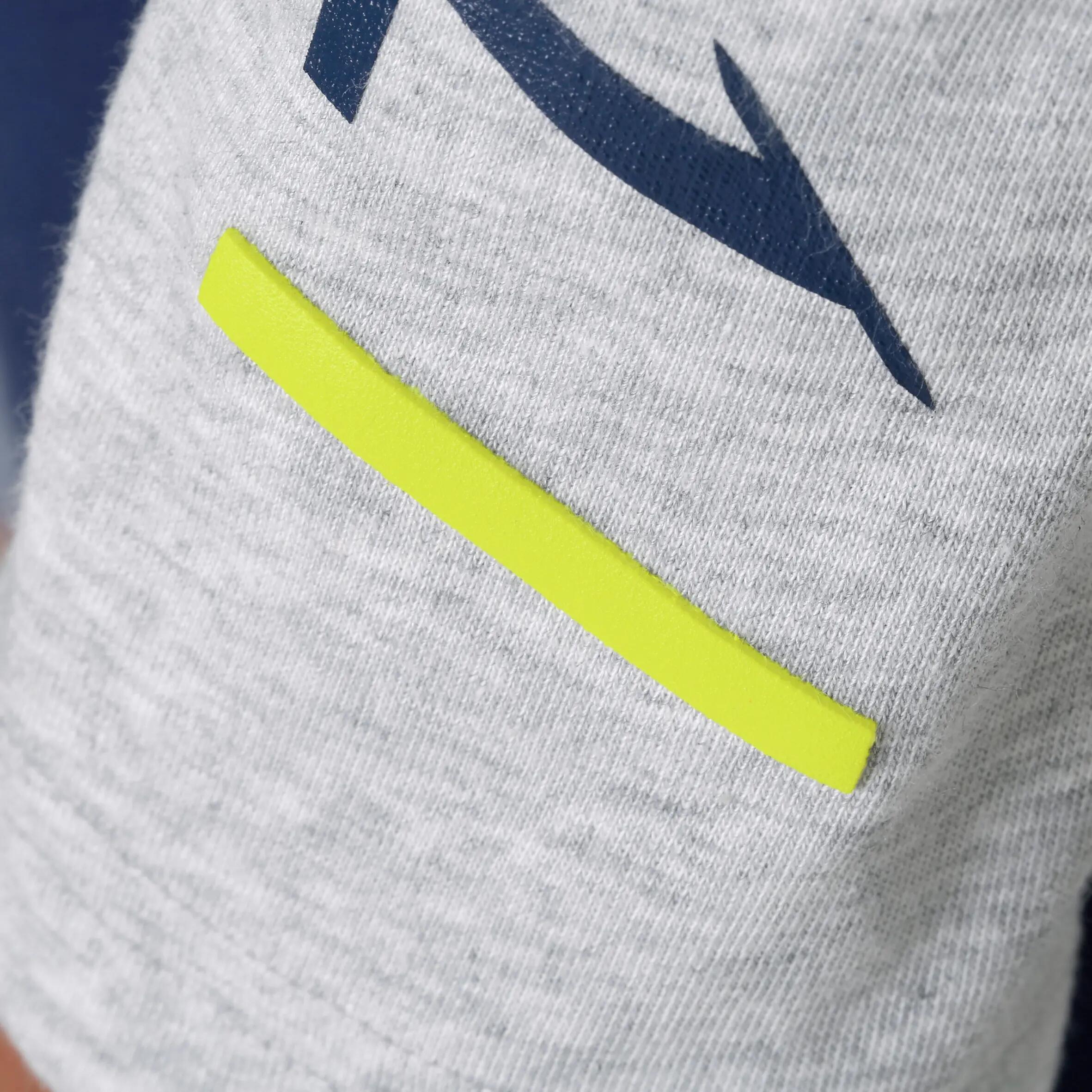 Active Team Long-Sleeved Fitness T-Shirt - Grey/Yellow 12/16