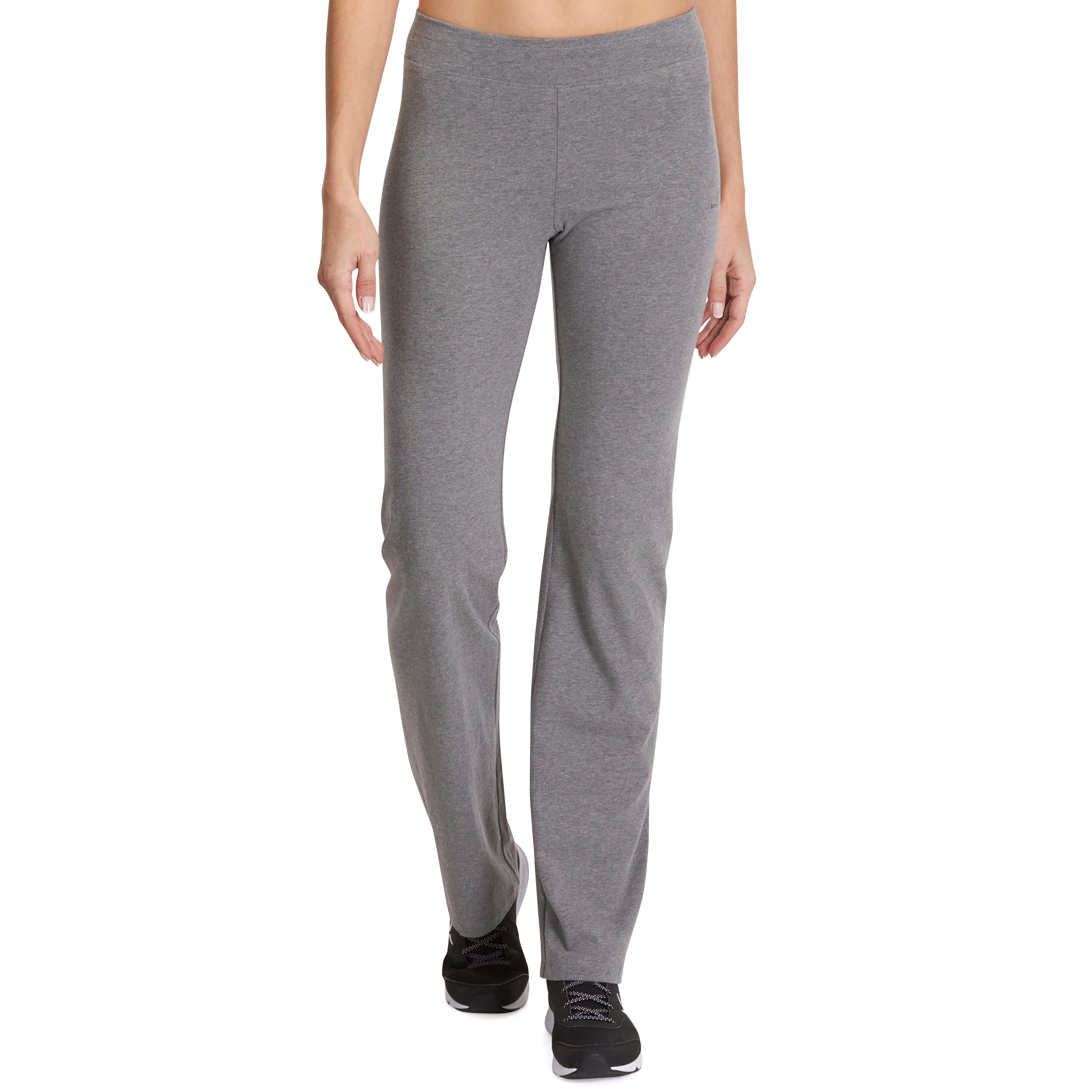 Fit+ 500 Women's Regular-Fit Gym & Pilates Leggings - Mid Heathered Grey 2/13