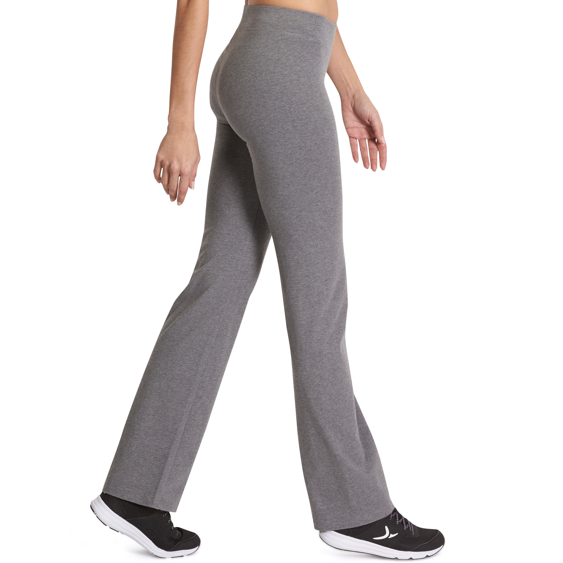 Fit+ 500 Women's Regular-Fit Gym & Pilates Leggings - Mid Heathered Grey 3/13