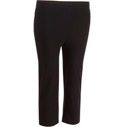 Fit+ 500 Women's Regular Gym & Pilates Cropped Bottoms - Black