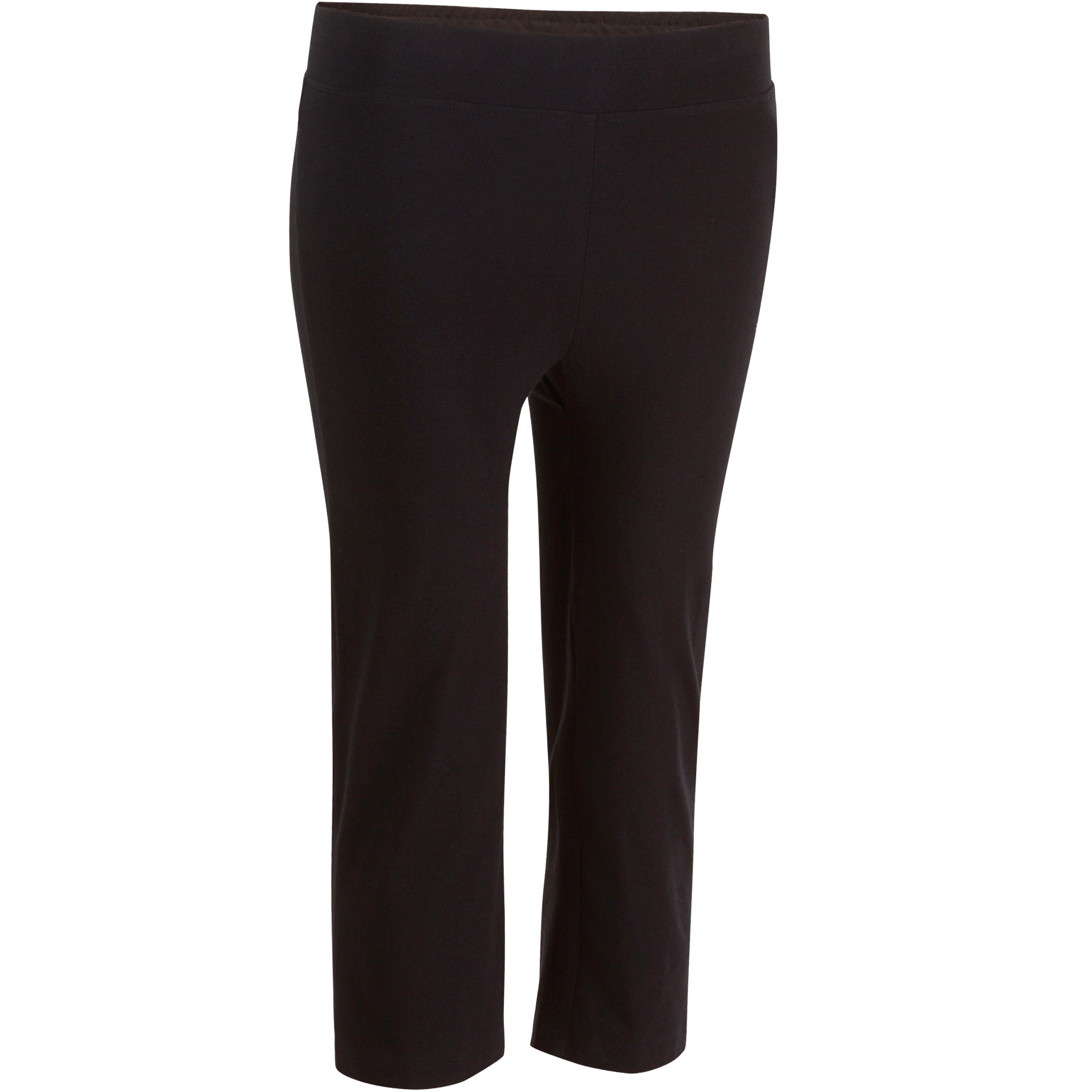 Fit+ 500 Women's Regular Gym & Pilates Cropped Bottoms - Black 1/13
