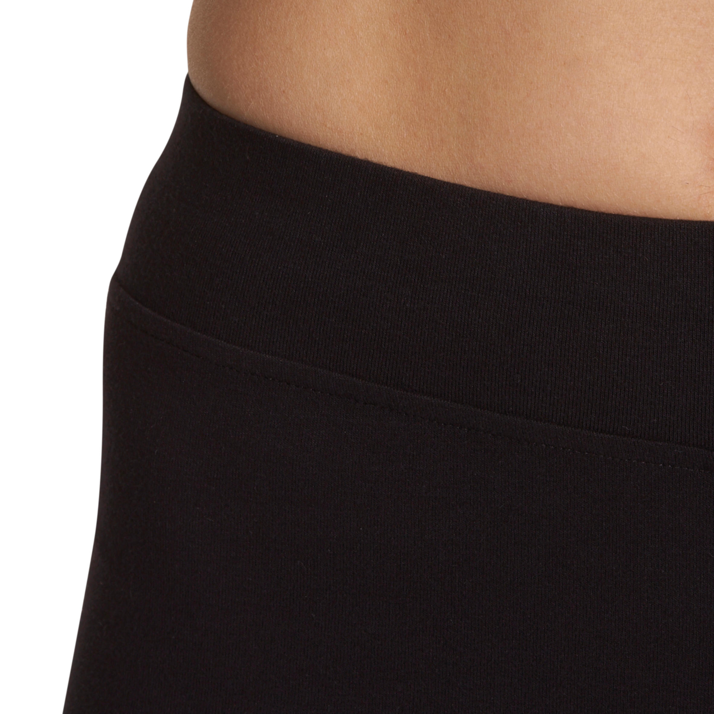 Fit+ 500 Women's Regular Gym & Pilates Cropped Bottoms - Black 6/13