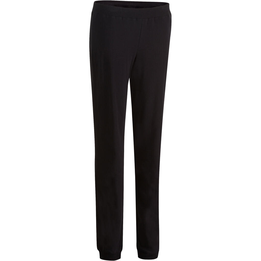 Jogginghose 100 Regular Gym Stretching Damen schwarz