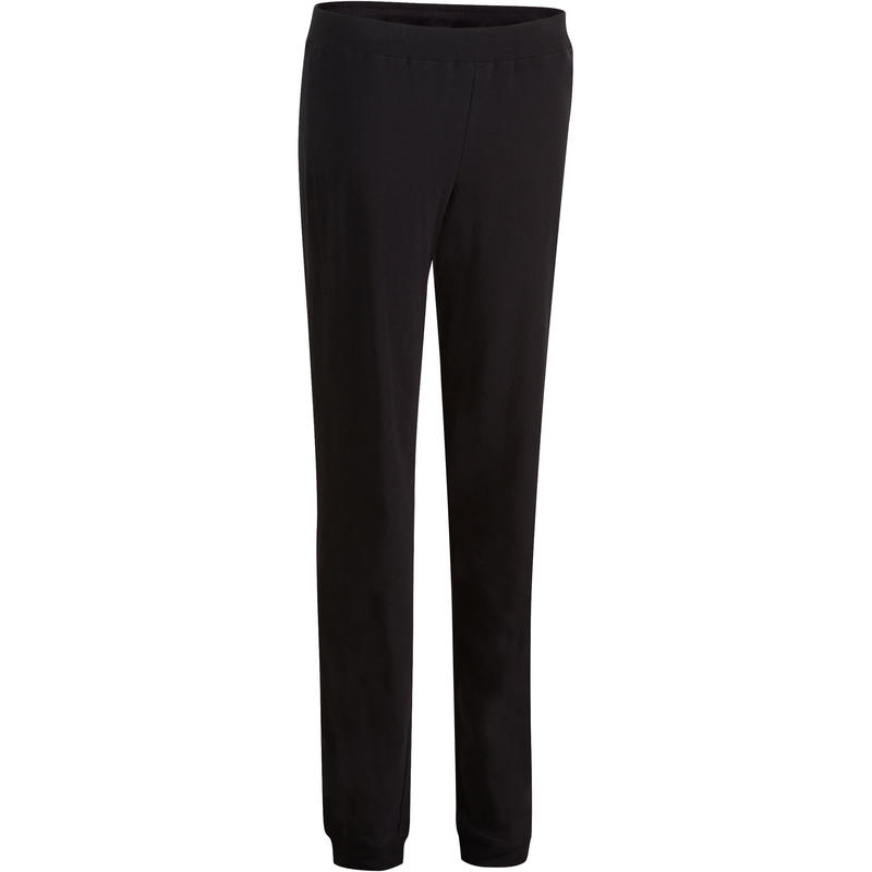 Pantalon 500 régulier Gym et Pilates femme noir FORME+ Pantalon 500 régulier Gym et Pilates femme noir FORME+