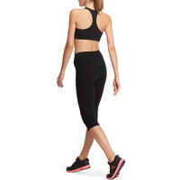 Fit+ 500 Women's Regular Gym & Pilates Cropped Bottoms - Black