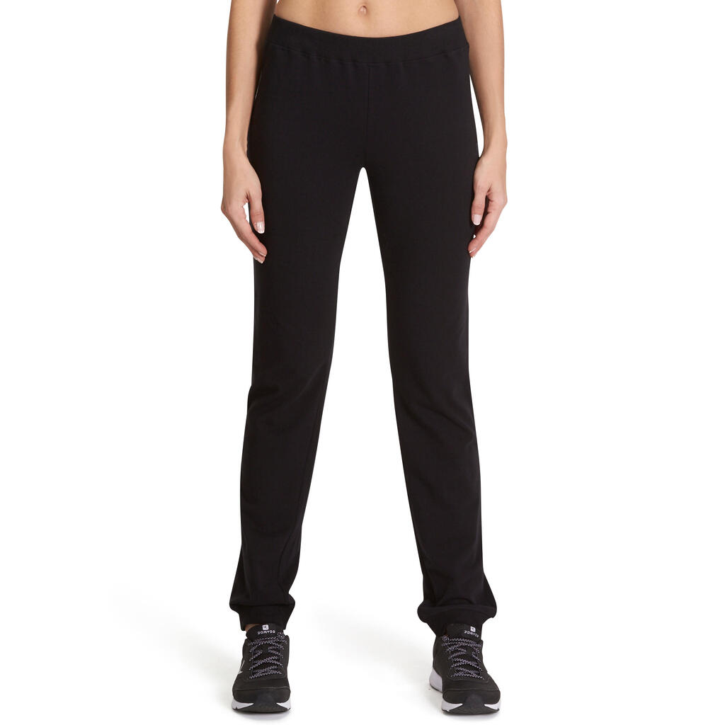 Jogginghose 100 Regular Gym Stretching Damen schwarz