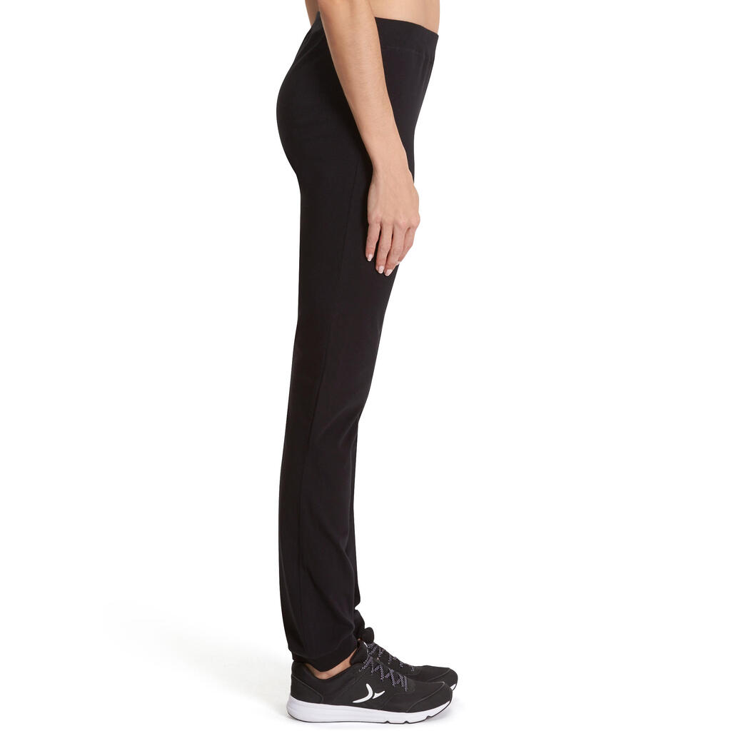 Jogginghose 100 Regular Gym Stretching Damen schwarz