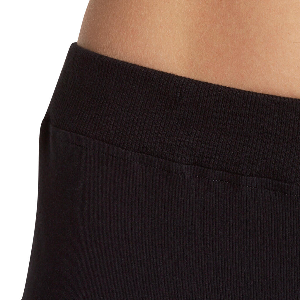 Jogginghose 100 Regular Gym Stretching Damen schwarz