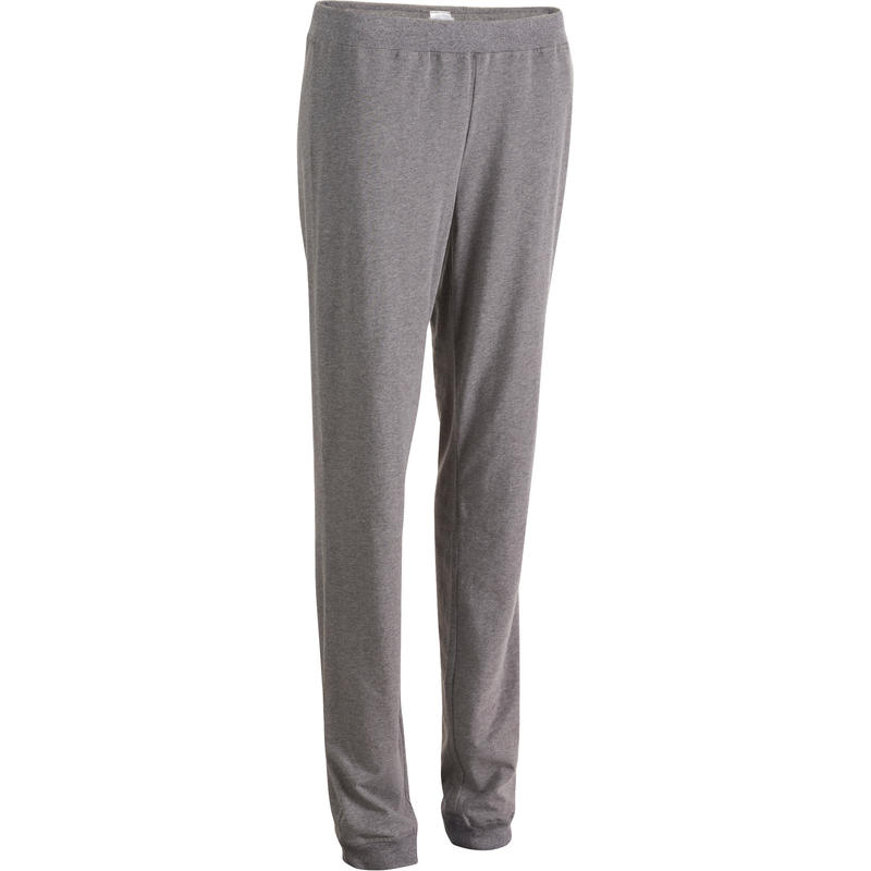 Pantalon FORME+ 500 régulier Gym et Pilates femme gris chiné moyen Pantalon FORME+ 500 régulier Gym et Pilates femme gris chiné moyen