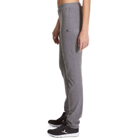 100 Women's Regular-Fit Gym Stretching Bottoms - Mottled Grey