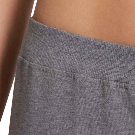 100 Women's Regular-Fit Gym Stretching Bottoms - Mottled Grey