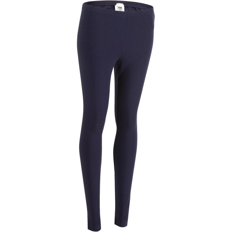 Dameslegging Salto 100 voor gym en stretching slim fit marineblauw