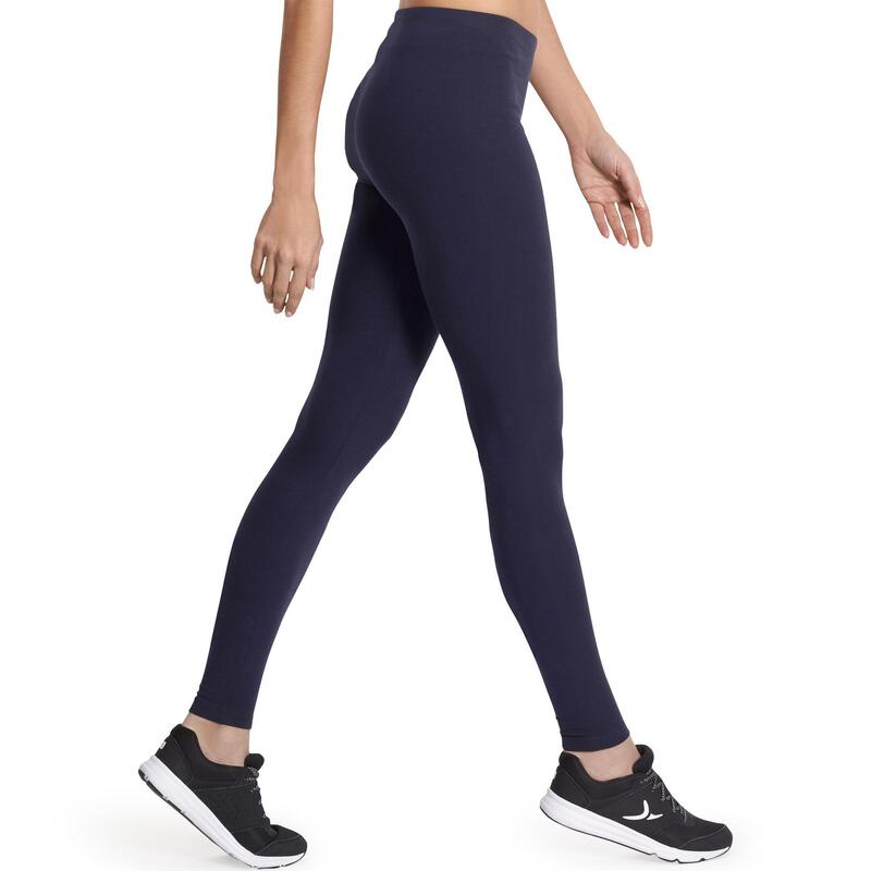 Dameslegging Salto 100 voor gym en stretching slim fit marineblauw