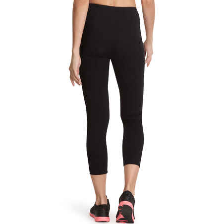 Women's Fitness 7/8 Leggings Fit+ 500 - Black