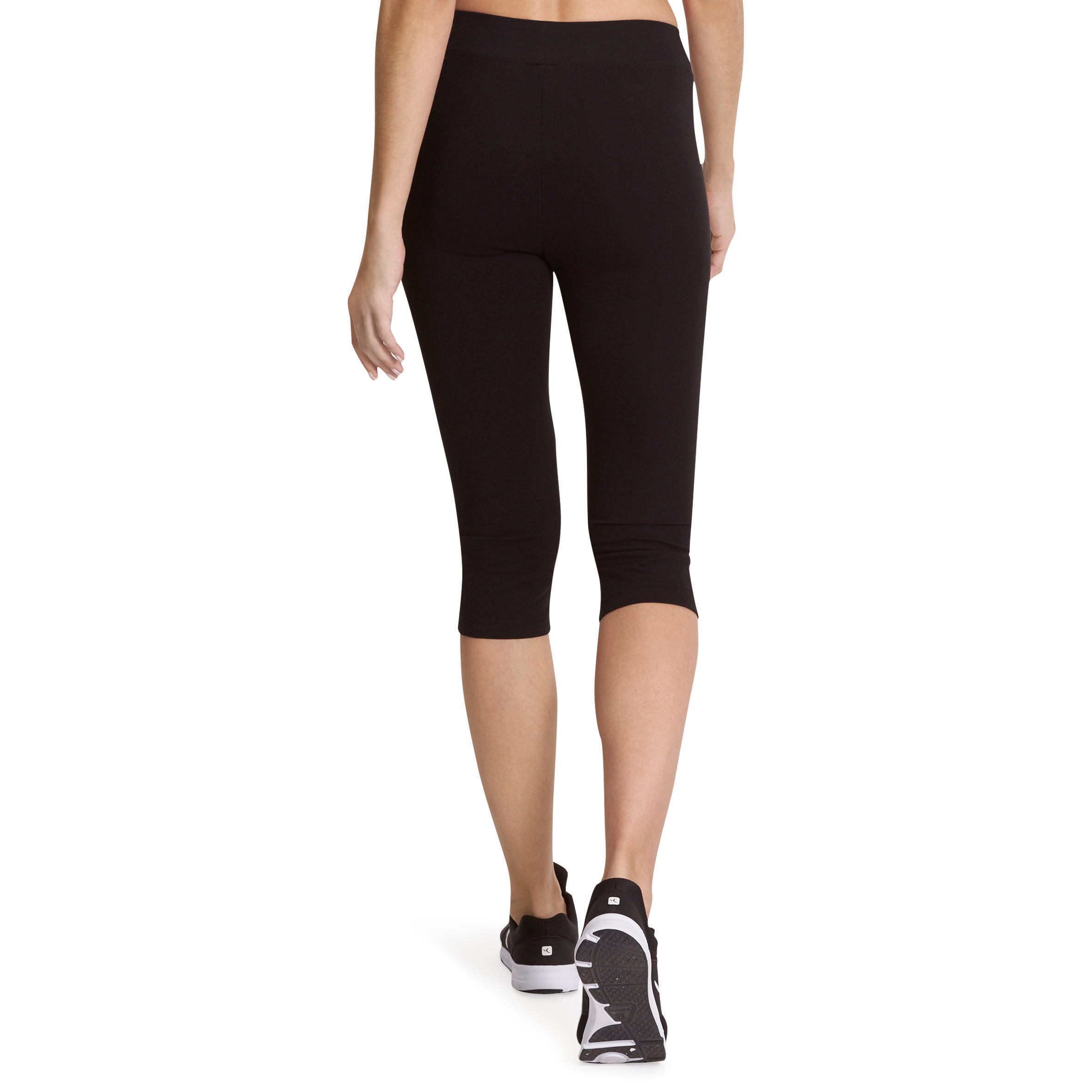Women's Slim Fitness Cropped Bottoms Fit+ 500 - Black 4/11