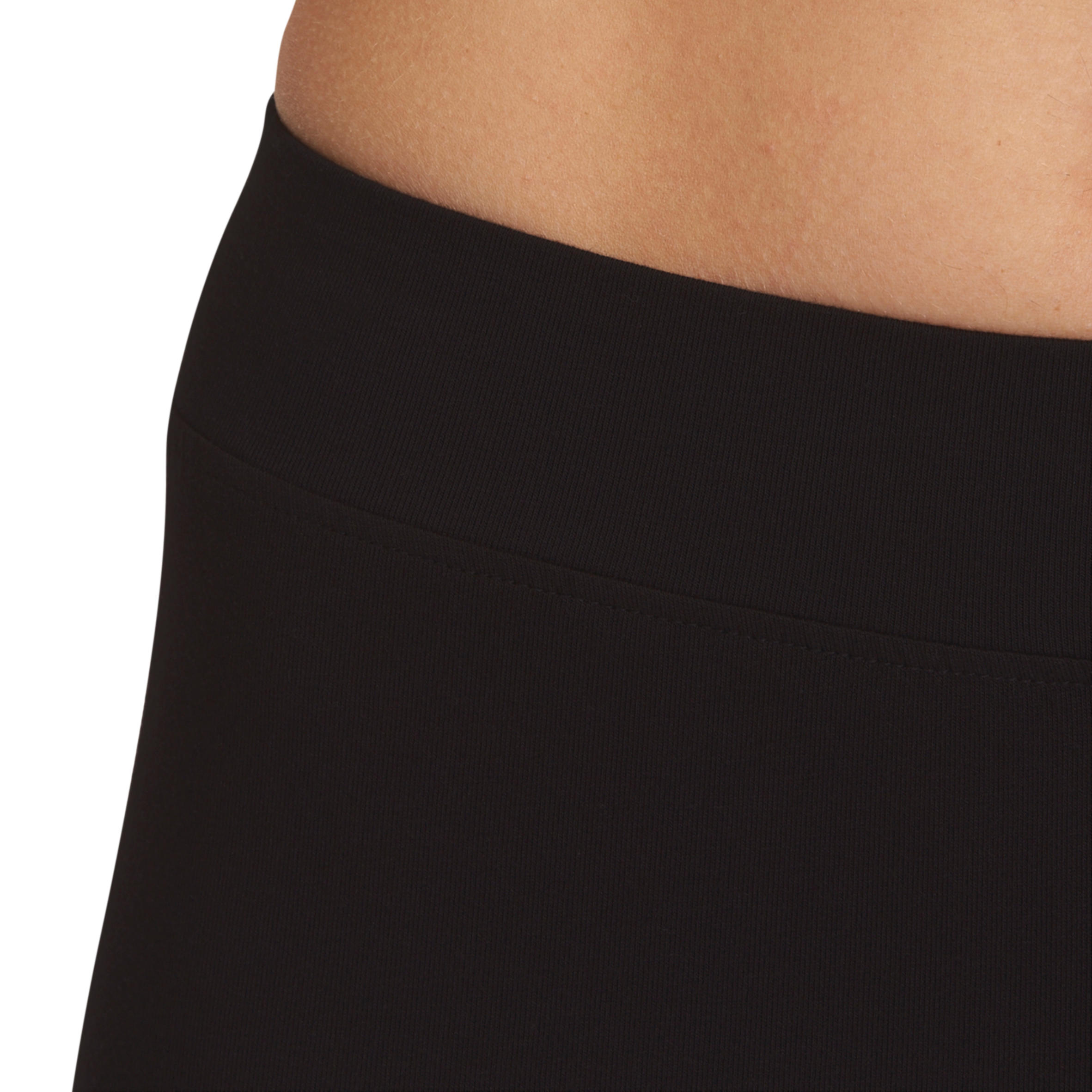 Women's Slim Fitness Cropped Bottoms Fit+ 500 - Black 6/11