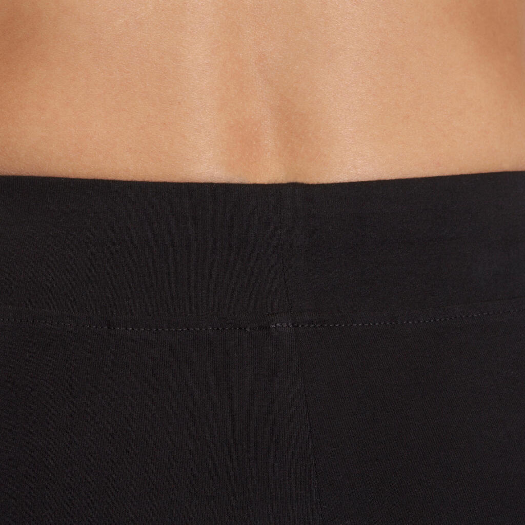 500 Fit+ Women's Slim-Fit Gym & Pilates 7/8 Leggings - Black