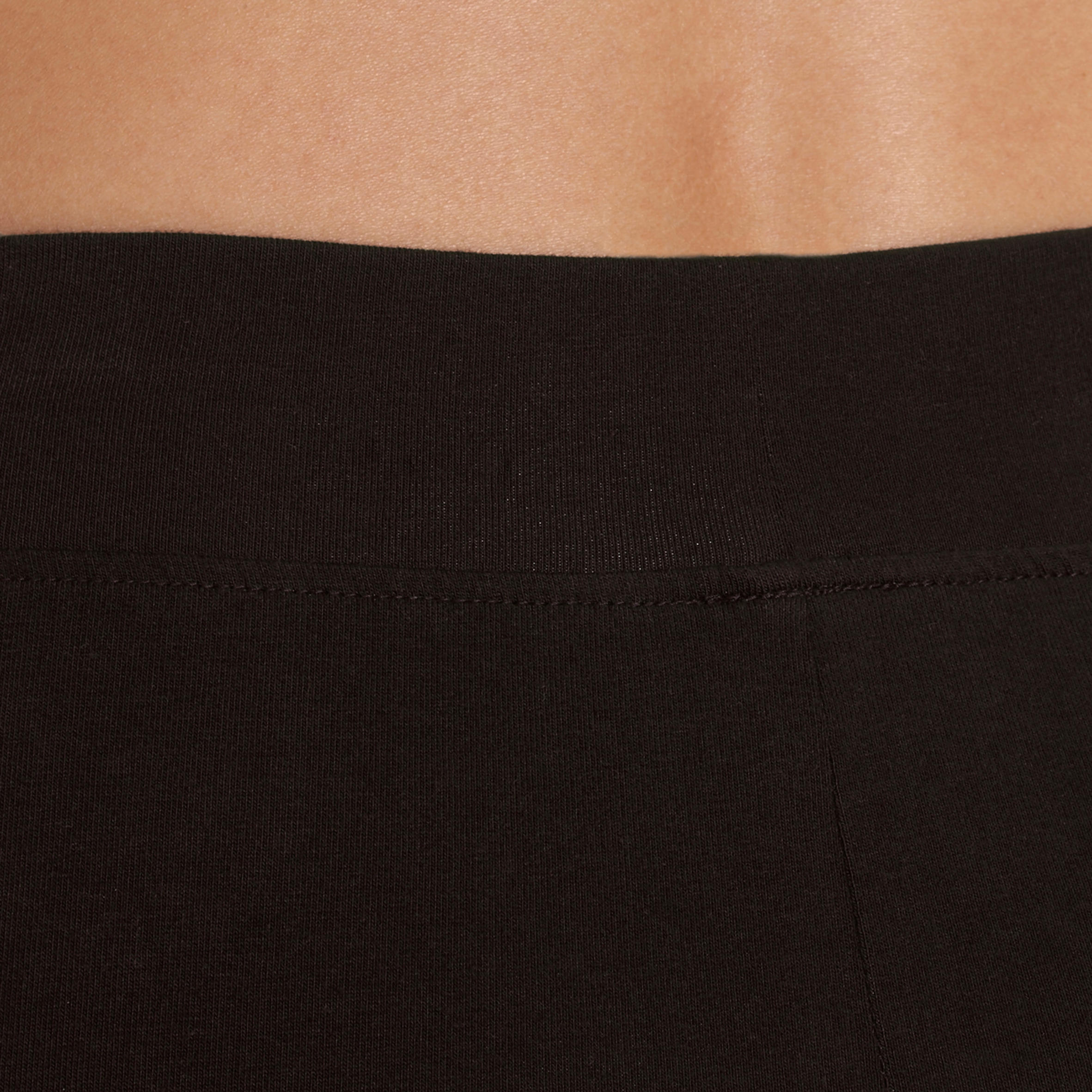 Women's Slim Fitness Cropped Bottoms Fit+ 500 - Black 7/11