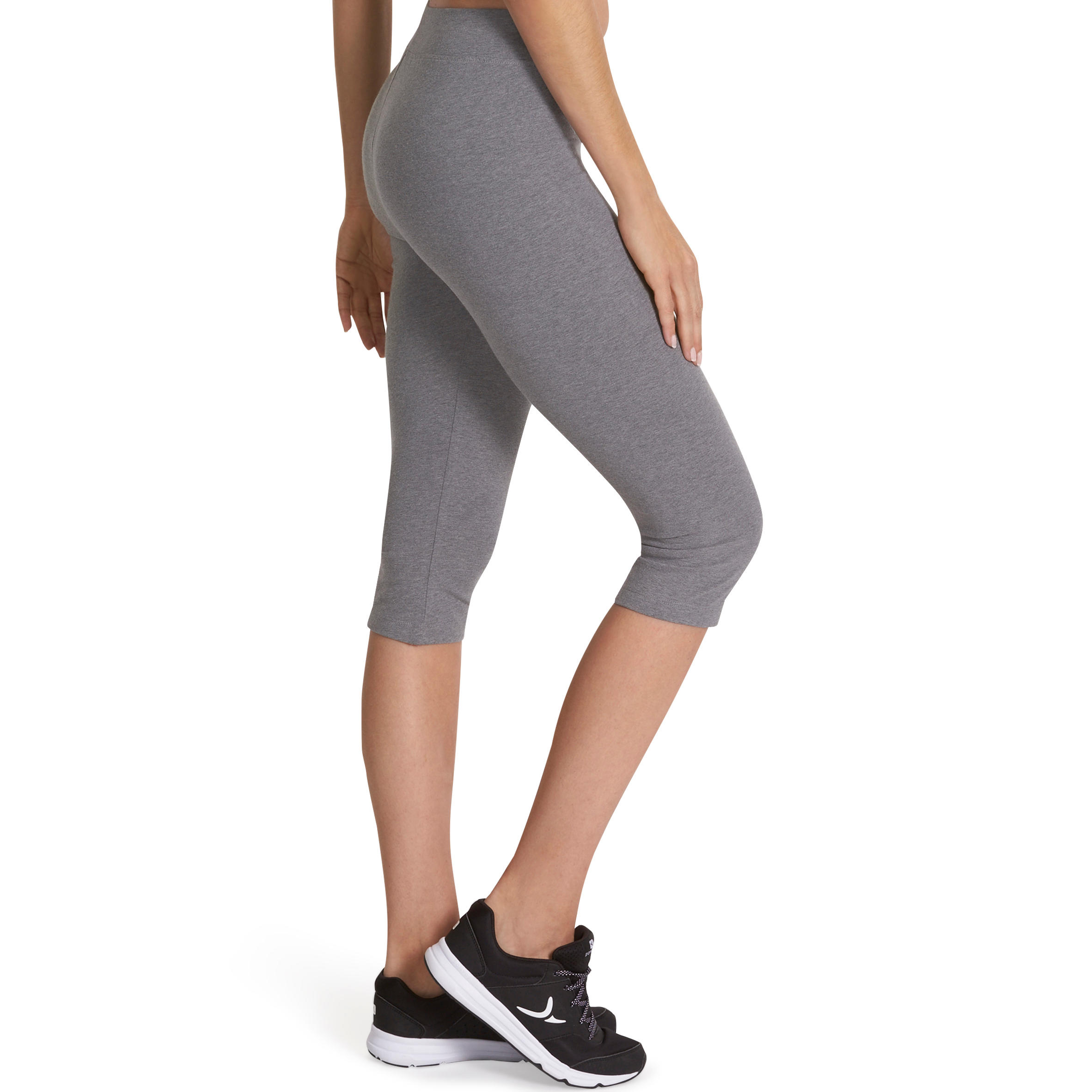 Women's Slim Fitness Cropped Bottoms Fit+ 500 - Green Print 3/13
