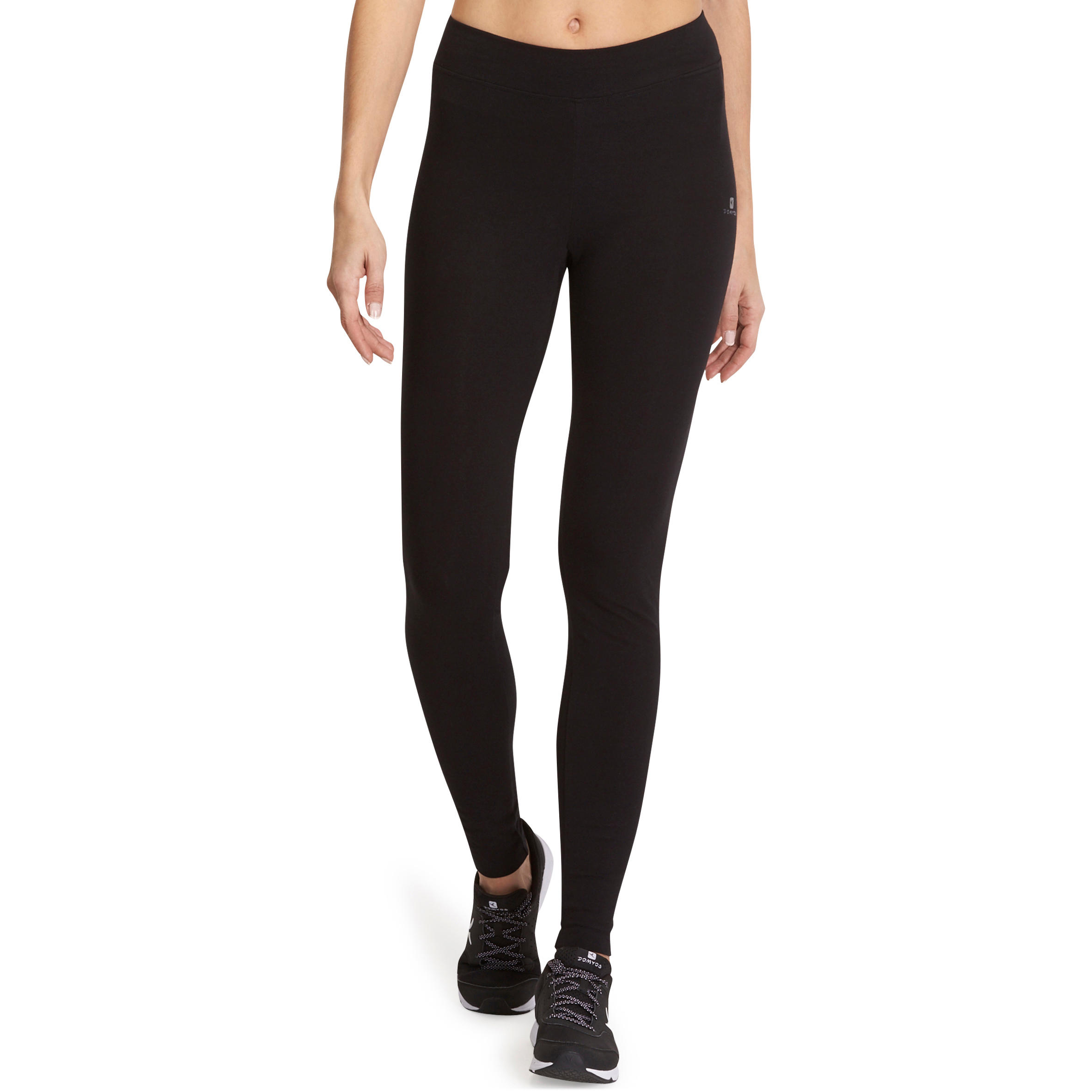 500 Women's Slim-Fit Gym & Pilates Leggings - Black 2/12