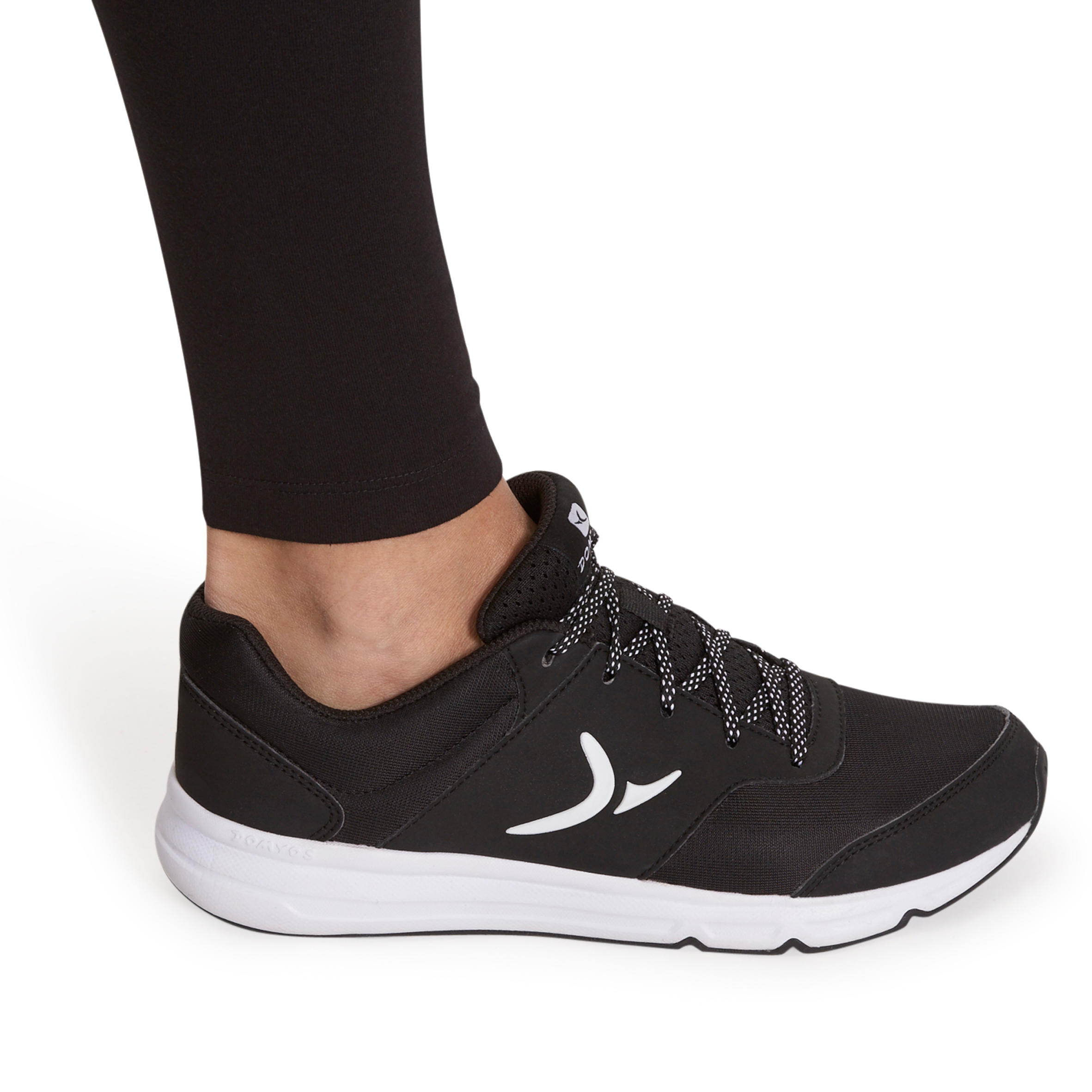 500 Women's Slim-Fit Gym & Pilates Leggings - Black 9/12