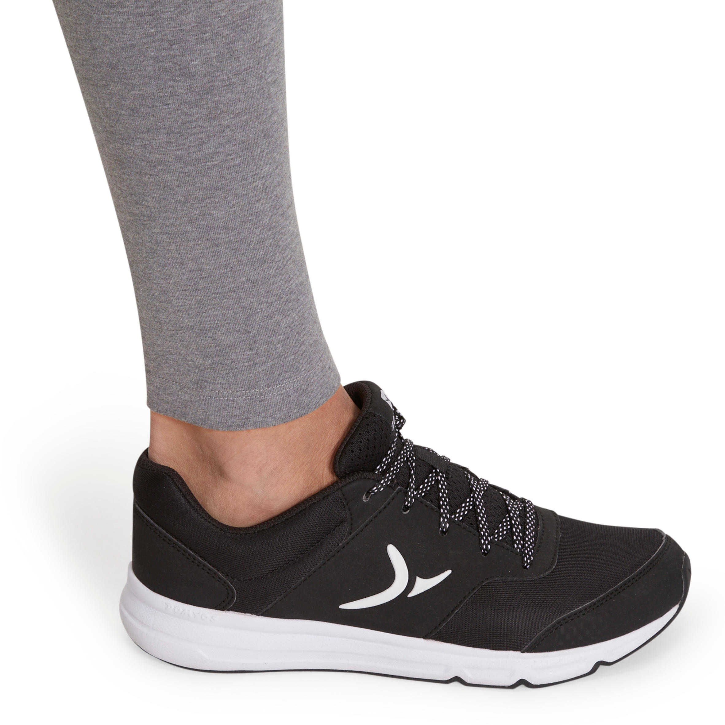 Fit+ 500 Women's Slim-Fit Gym & Pilates Leggings - Mid Heathered Grey 10/12