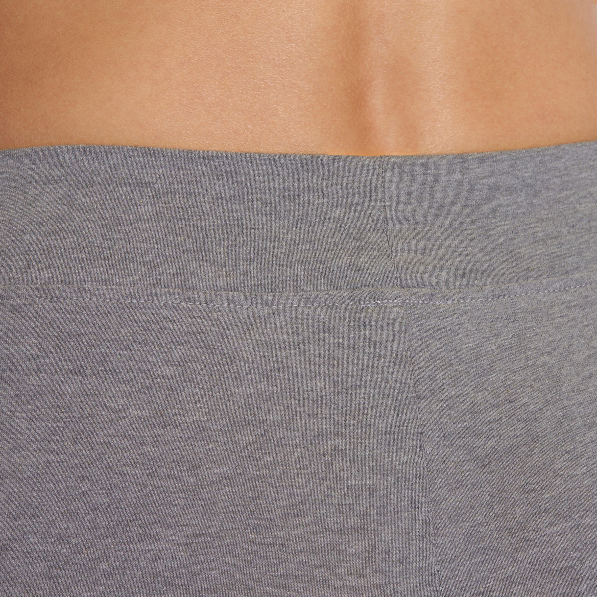 Fit+ 500 Women's Slim-Fit Gym & Pilates Leggings - Mid Heathered Grey 7/12