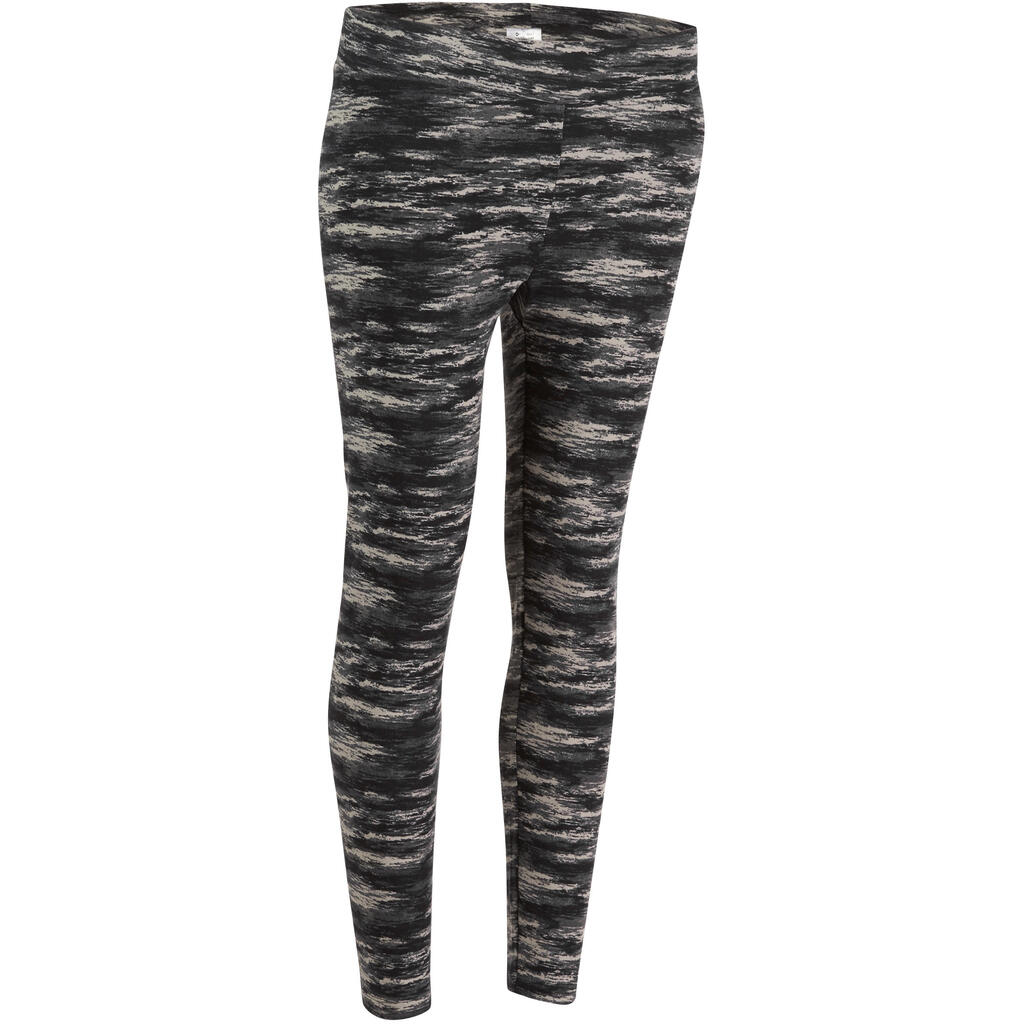 Fit+ Women's Slim-Fit 7/8 Fitness Camouflage Print Leggings - Black/Grey