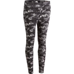 Legging 7/8 FIT+ slim fitness femme imprimé noir gris