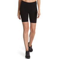 Women's Slim-Fit Cotton Fitness Cycling Shorts Without Pockets 500 - Black
