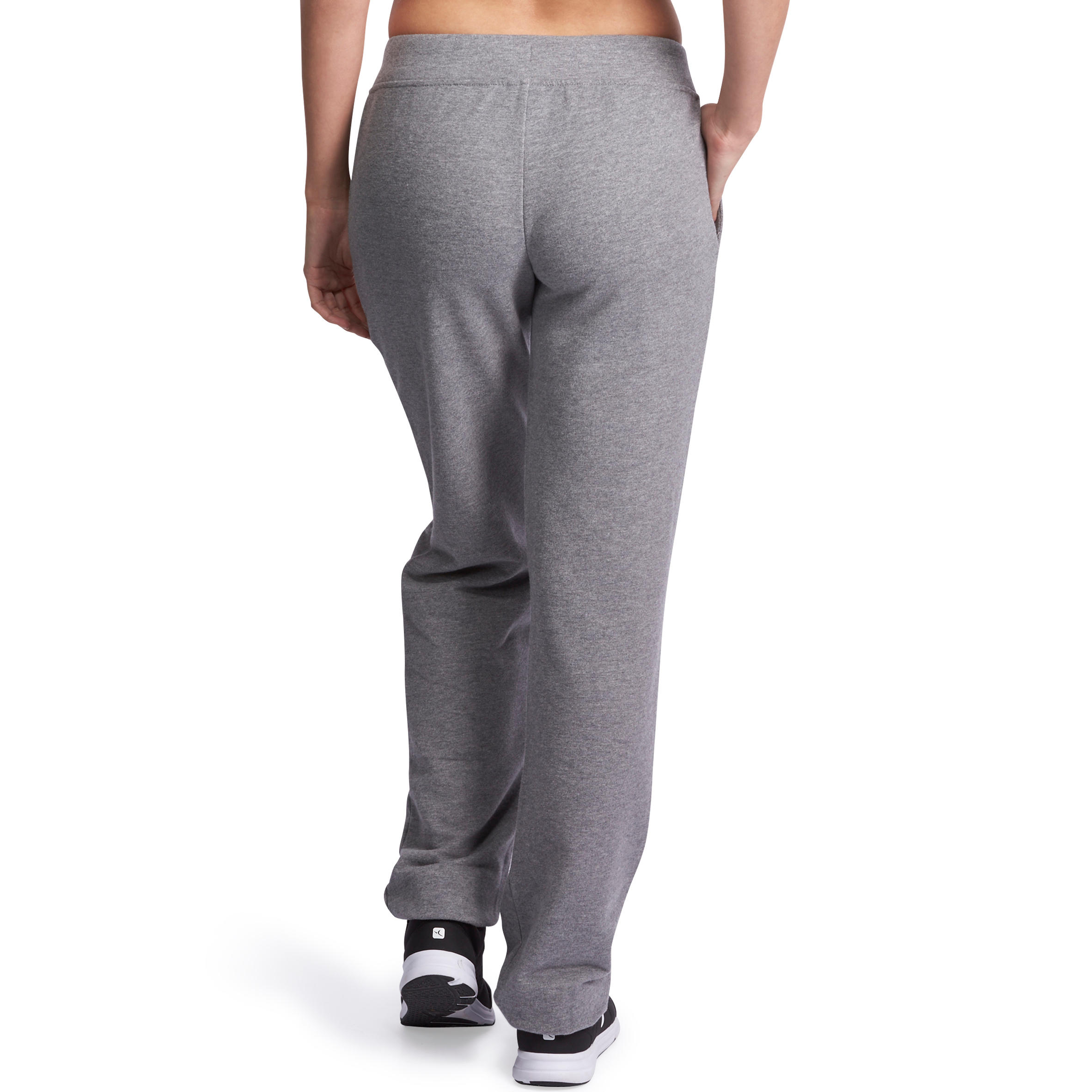 500 Women's Regular-Fit Gym Stretching Bottoms - Light Mottled Grey 4/11