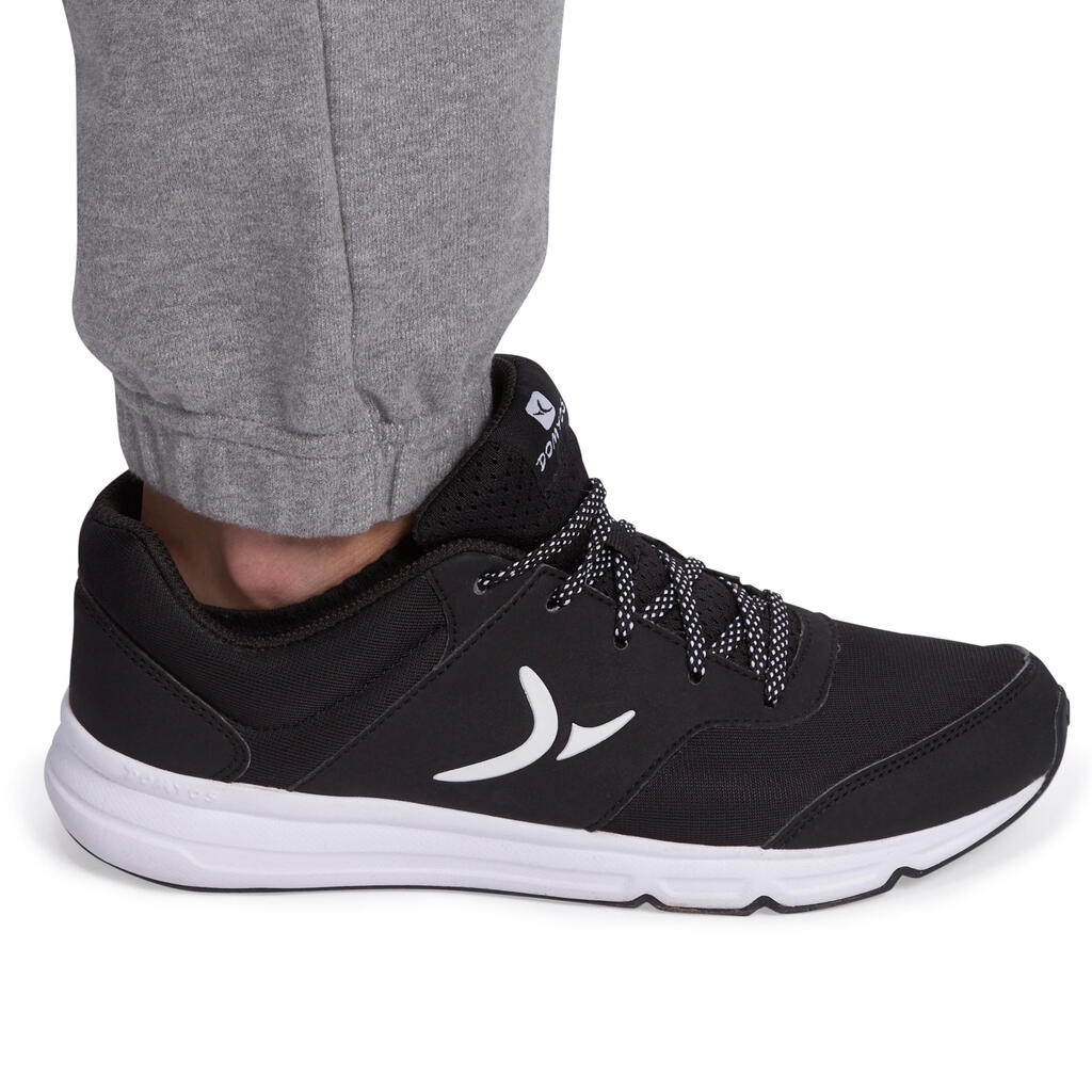 Jogginghose 500 Regular Gym Stretching Damen hellgraumeliert