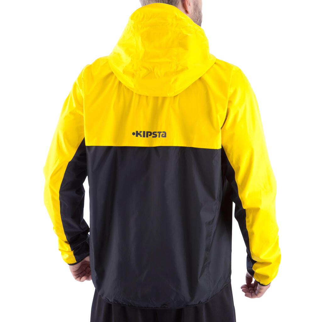 Regenjacke Fußball T500 Erwachsene schwarz/gelb