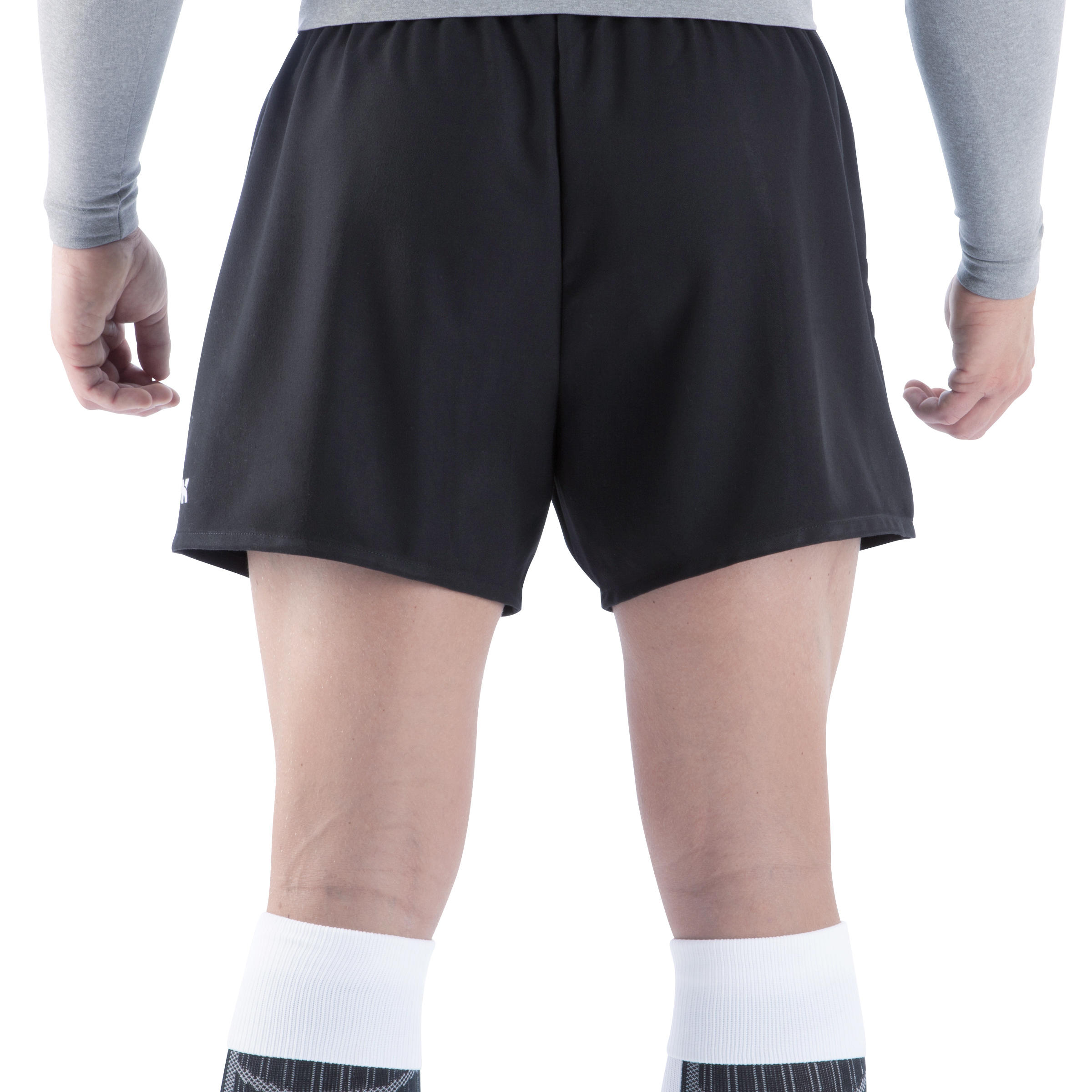 Short rugby adulto con bolsillos R100 negro  23/31
