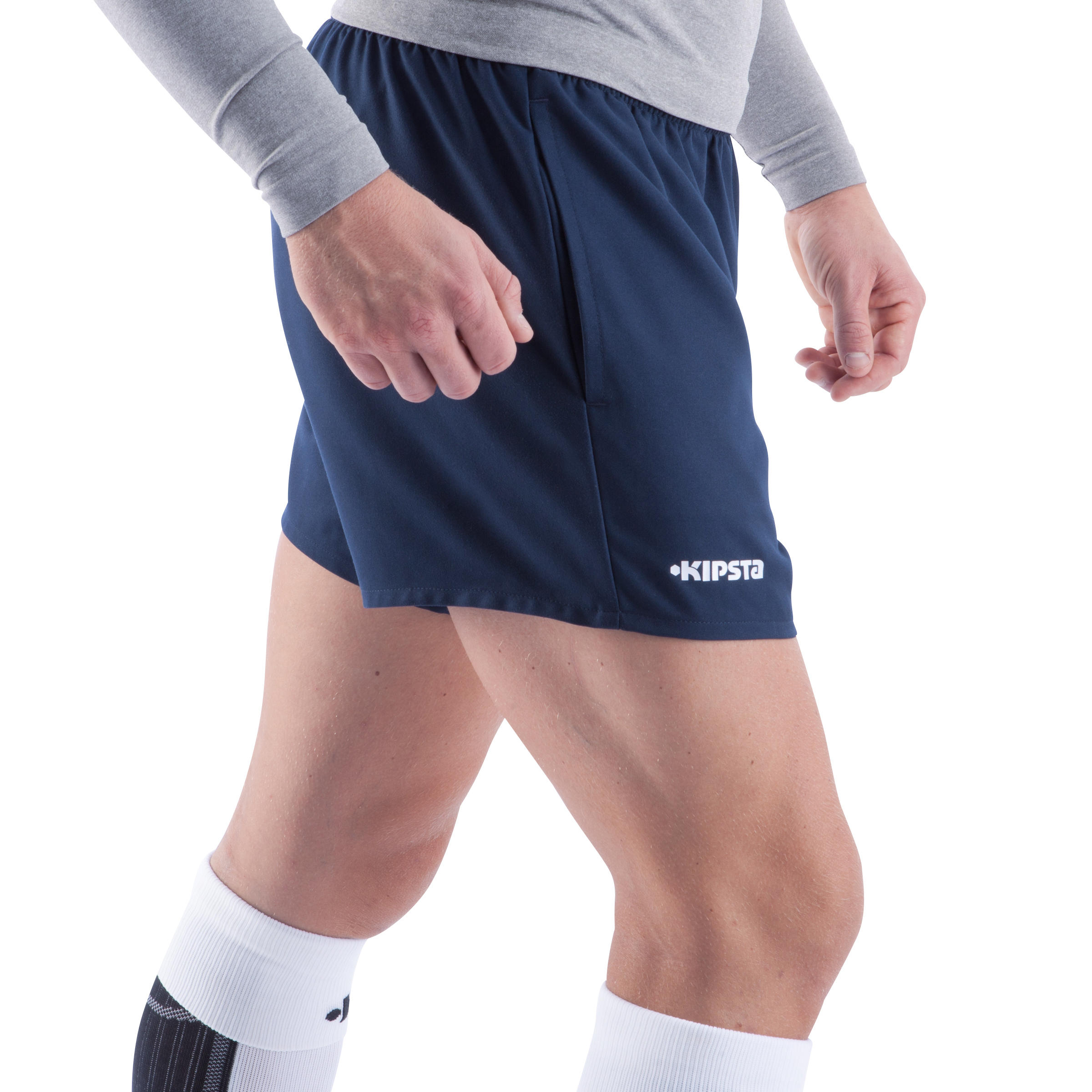 Short de rugby con bolsillos azul para adulto R100 21/31