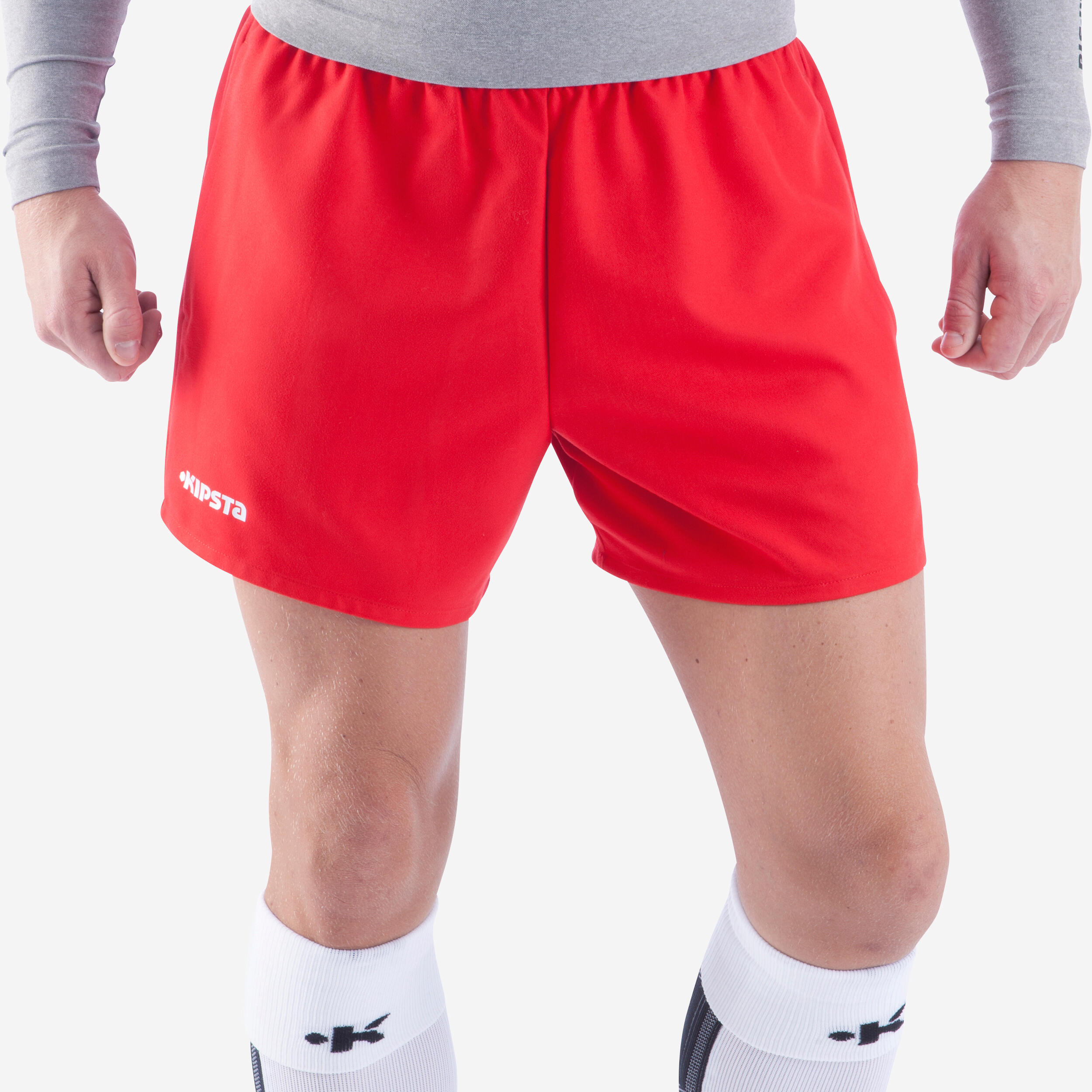 Adult rugby shorts with pockets R100 red